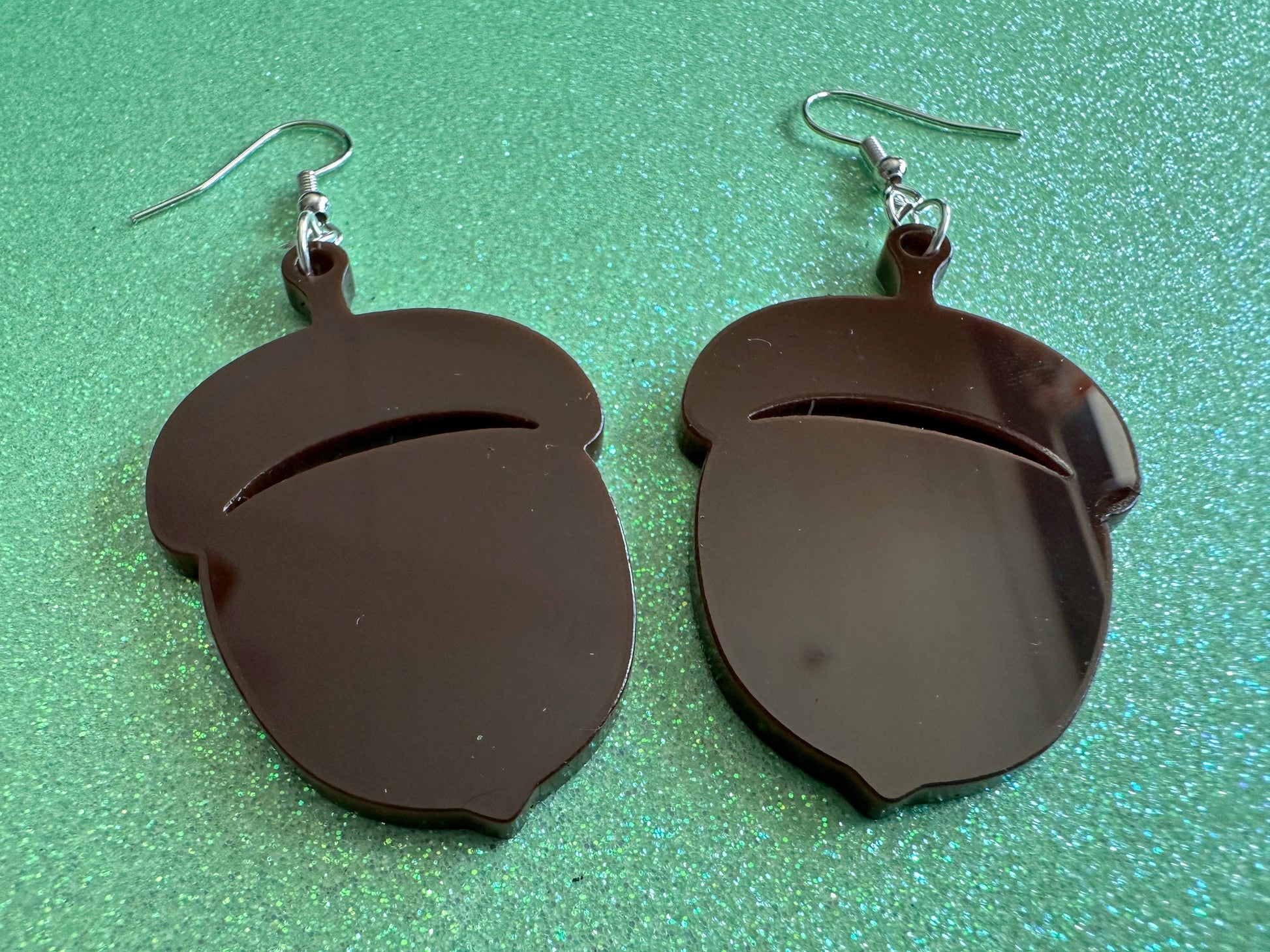 Acorn Earrings: Dark Brown Laser Cut Acrylic Acorns, Forest, Fall, Autumn, Nuts, Nature, Gifts for Her/Him/Them