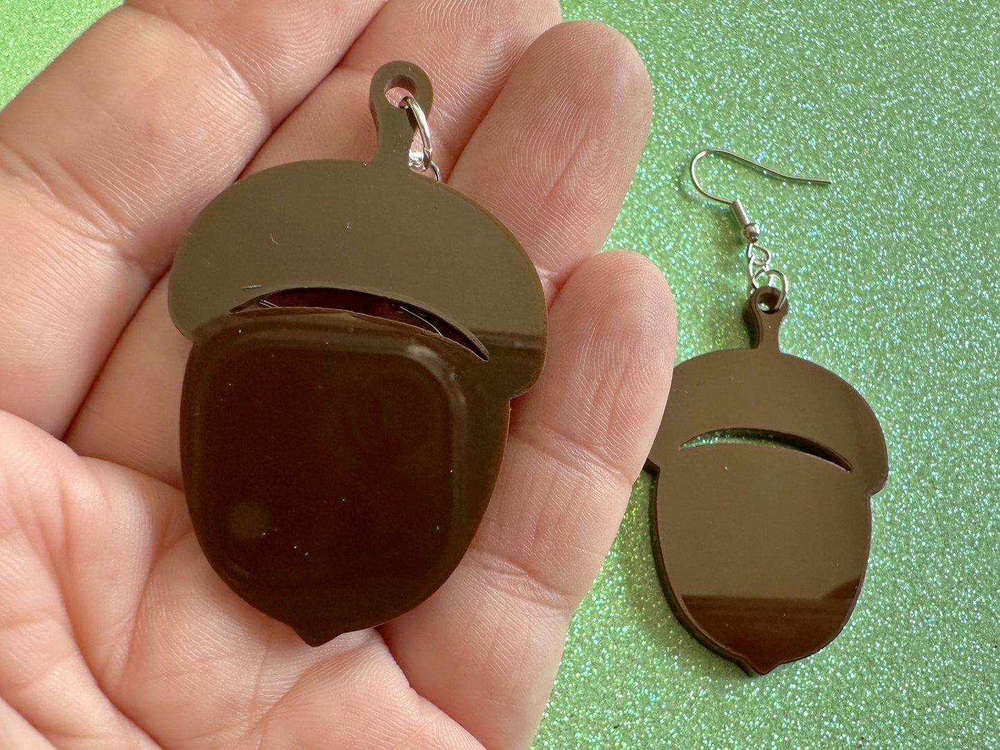 Acorn Earrings: Dark Brown Laser Cut Acrylic Acorns, Forest, Fall, Autumn, Nuts, Nature, Gifts for Her/Him/Them