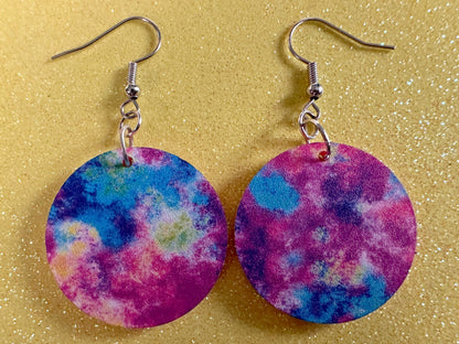 Acrylic Pour Earrings: Laser Cut Acrylic Rainbows, Colorful, Paint Splatter, Psychedelic, Magic, Pride, Art, Paint, Gifts for Her/Him/Them