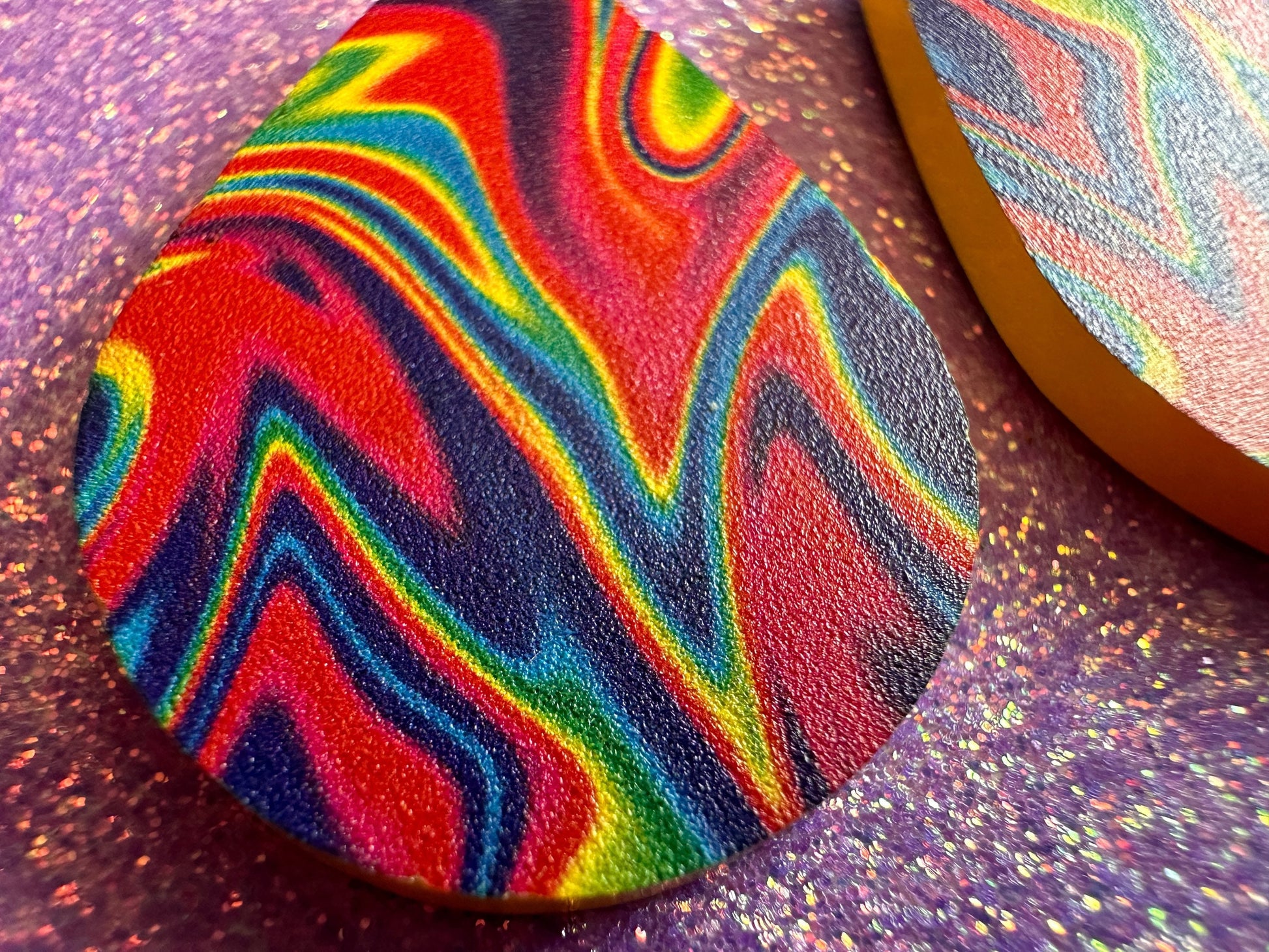 Acrylic Pour Earrings: Laser Cut Acrylic Rainbows, Colorful, Paint Splatter, Psychedelic, Magic, Pride, Art, Paint, Gifts for Her/Him/Them