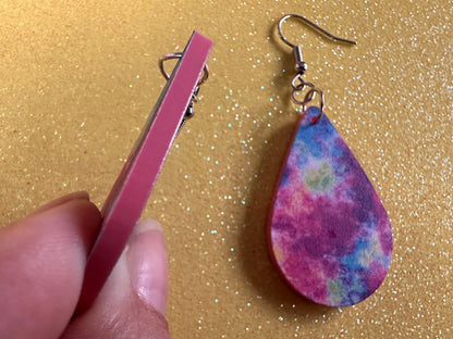 Acrylic Pour Earrings: Laser Cut Acrylic Rainbows, Colorful, Paint Splatter, Psychedelic, Magic, Pride, Art, Paint, Gifts for Her/Him/Them
