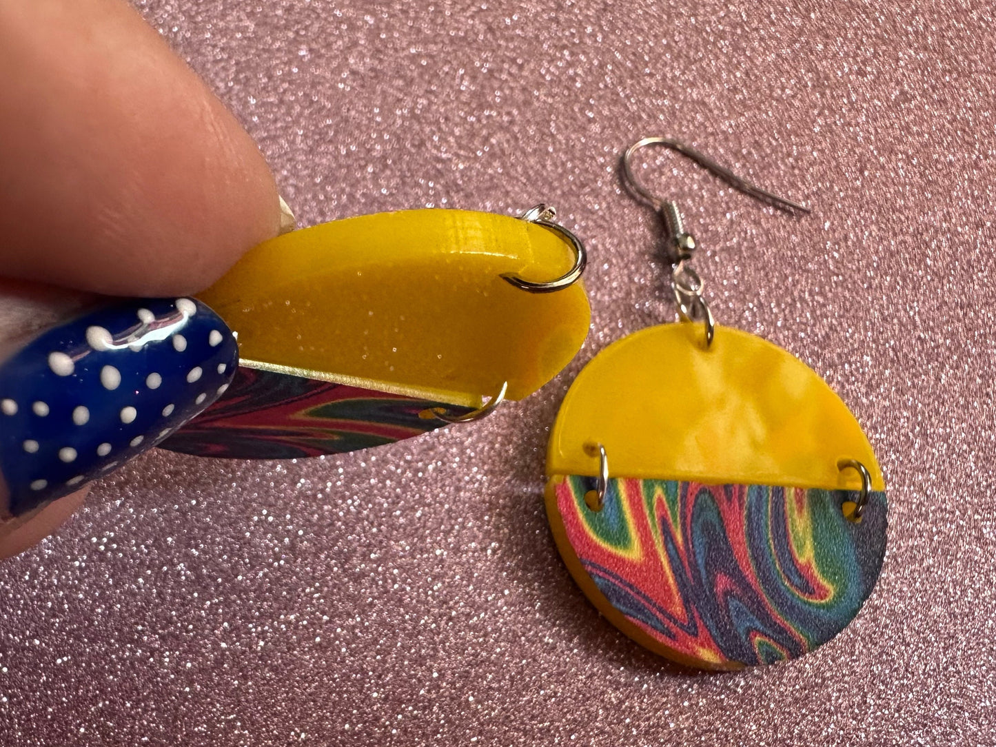 Acrylic Pour Earrings: Laser Cut Acrylic Rainbows, Colorful, Paint Splatter, Psychedelic, Magic, Pride, Art, Paint, Gifts for Her/Him/Them