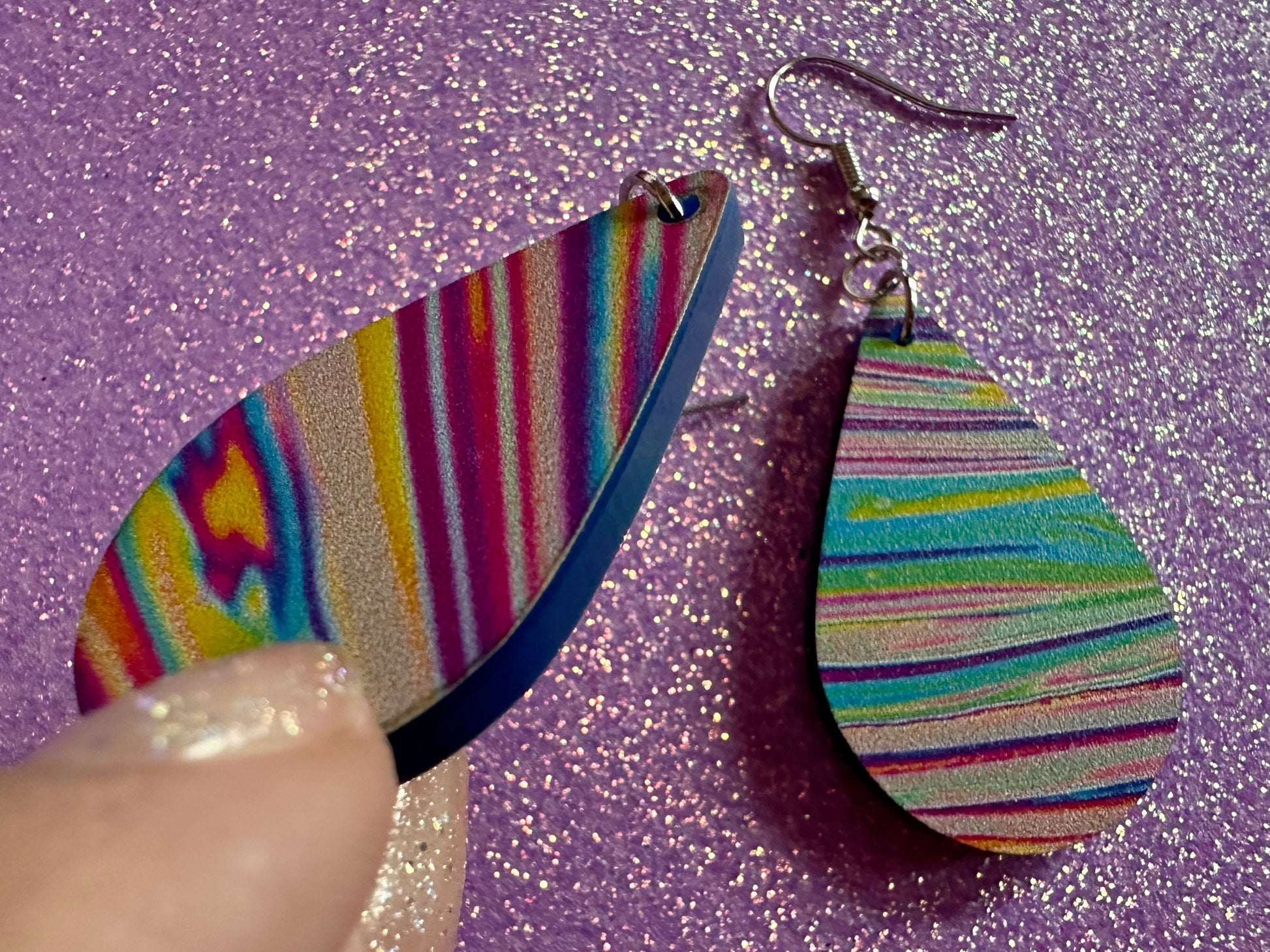 Acrylic Pour Earrings: Laser Cut Acrylic Rainbows, Colorful, Paint Splatter, Psychedelic, Magic, Pride, Art, Paint, Gifts for Her/Him/Them