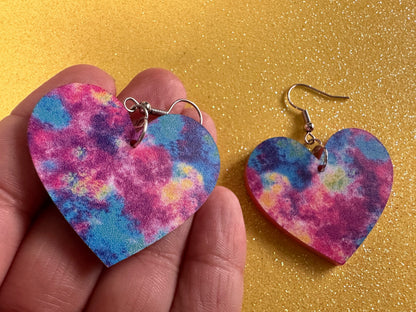Acrylic Pour Earrings: Laser Cut Acrylic Rainbows, Colorful, Paint Splatter, Psychedelic, Magic, Pride, Art, Paint, Gifts for Her/Him/Them