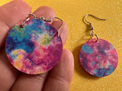 Acrylic Pour Earrings: Laser Cut Acrylic Rainbows, Colorful, Paint Splatter, Psychedelic, Magic, Pride, Art, Paint, Gifts for Her/Him/Them
