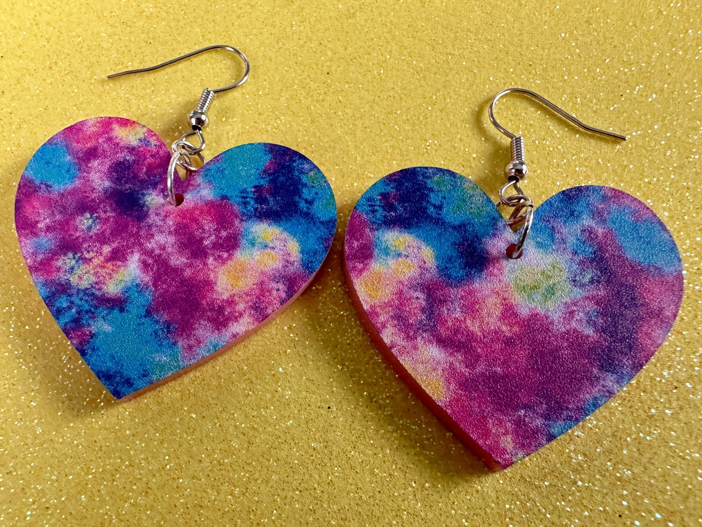 Acrylic Pour Earrings: Laser Cut Acrylic Rainbows, Colorful, Paint Splatter, Psychedelic, Magic, Pride, Art, Paint, Gifts for Her/Him/Them