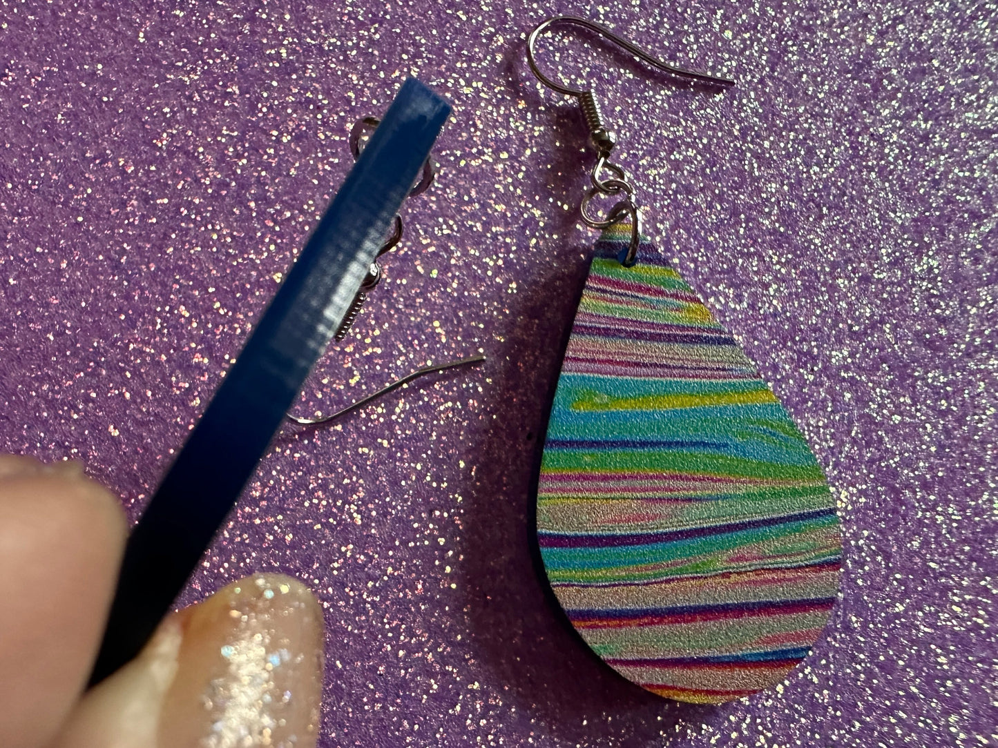 Acrylic Pour Earrings: Laser Cut Acrylic Rainbows, Colorful, Paint Splatter, Psychedelic, Magic, Pride, Art, Paint, Gifts for Her/Him/Them