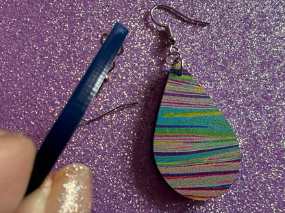 Acrylic Pour Earrings: Laser Cut Acrylic Rainbows, Colorful, Paint Splatter, Psychedelic, Magic, Pride, Art, Paint, Gifts for Her/Him/Them