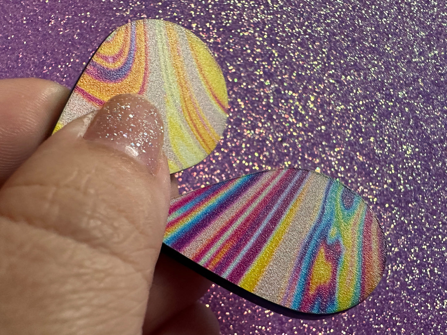 Acrylic Pour Earrings: Laser Cut Acrylic Rainbows, Colorful, Paint Splatter, Psychedelic, Magic, Pride, Art, Paint, Gifts for Her/Him/Them