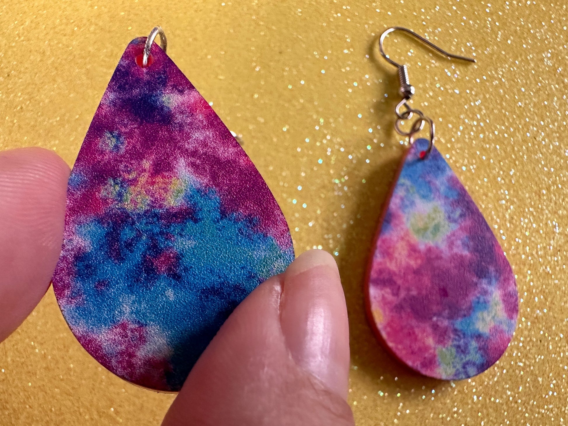 Acrylic Pour Earrings: Laser Cut Acrylic Rainbows, Colorful, Paint Splatter, Psychedelic, Magic, Pride, Art, Paint, Gifts for Her/Him/Them