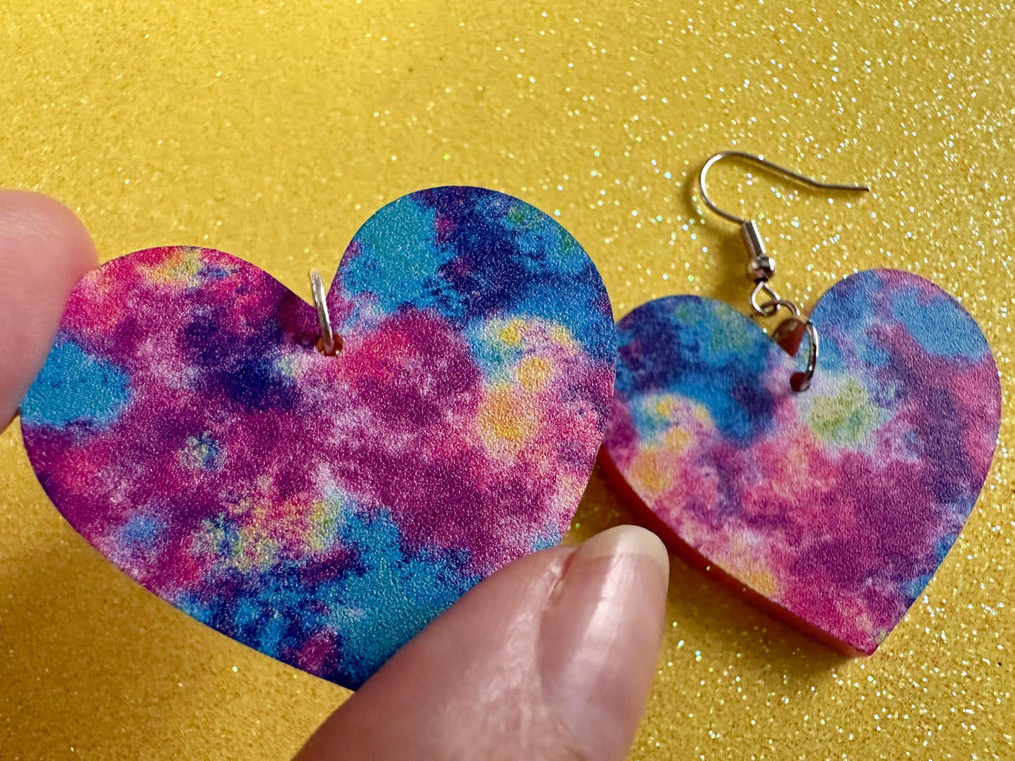 Acrylic Pour Earrings: Laser Cut Acrylic Rainbows, Colorful, Paint Splatter, Psychedelic, Magic, Pride, Art, Paint, Gifts for Her/Him/Them