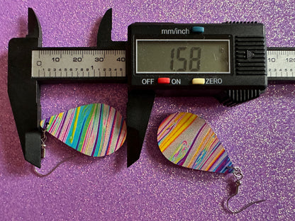 Acrylic Pour Earrings: Laser Cut Acrylic Rainbows, Colorful, Paint Splatter, Psychedelic, Magic, Pride, Art, Paint, Gifts for Her/Him/Them