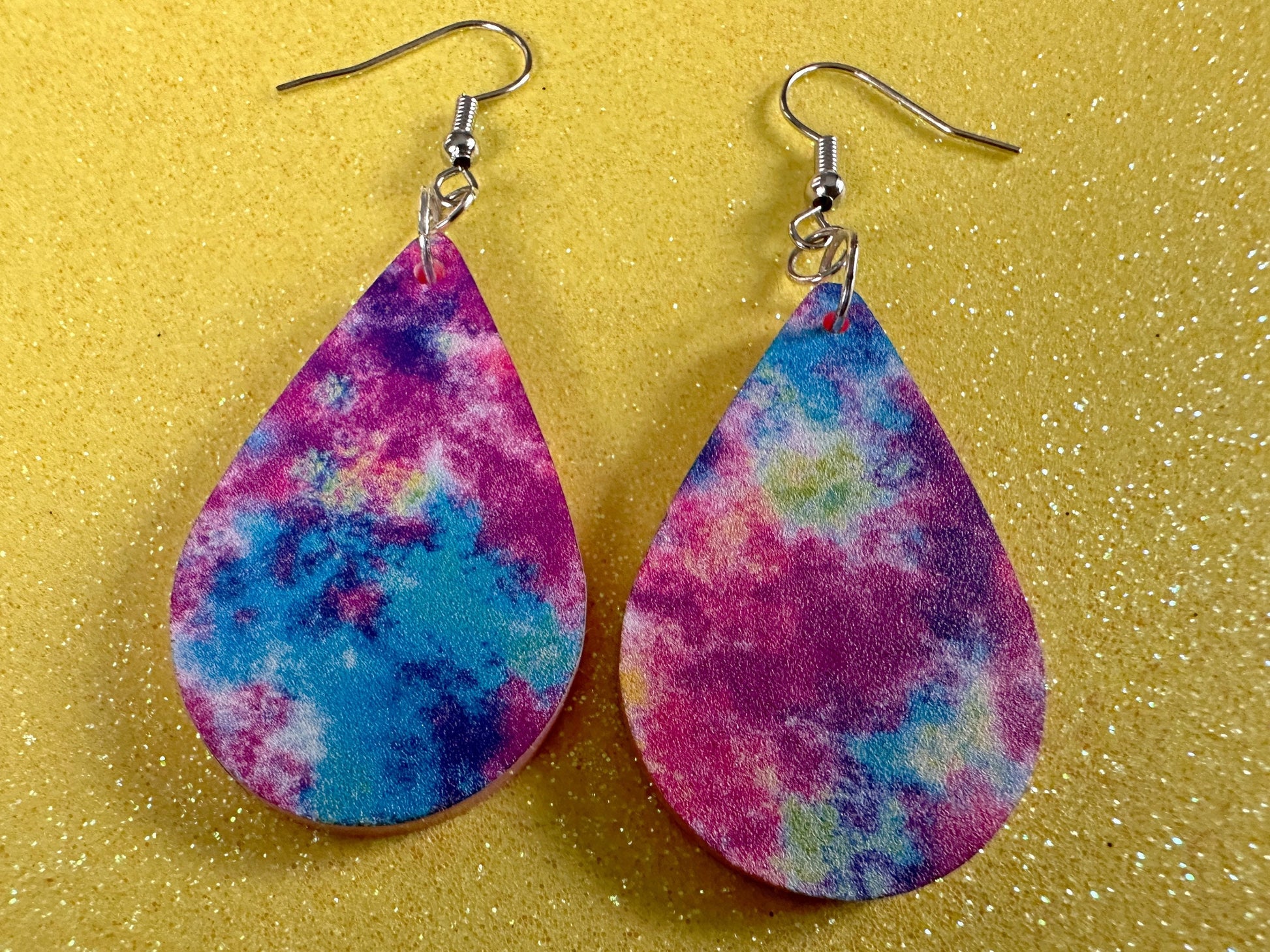 Acrylic Pour Earrings: Laser Cut Acrylic Rainbows, Colorful, Paint Splatter, Psychedelic, Magic, Pride, Art, Paint, Gifts for Her/Him/Them
