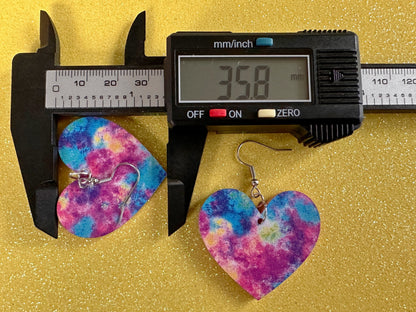 Acrylic Pour Earrings: Laser Cut Acrylic Rainbows, Colorful, Paint Splatter, Psychedelic, Magic, Pride, Art, Paint, Gifts for Her/Him/Them