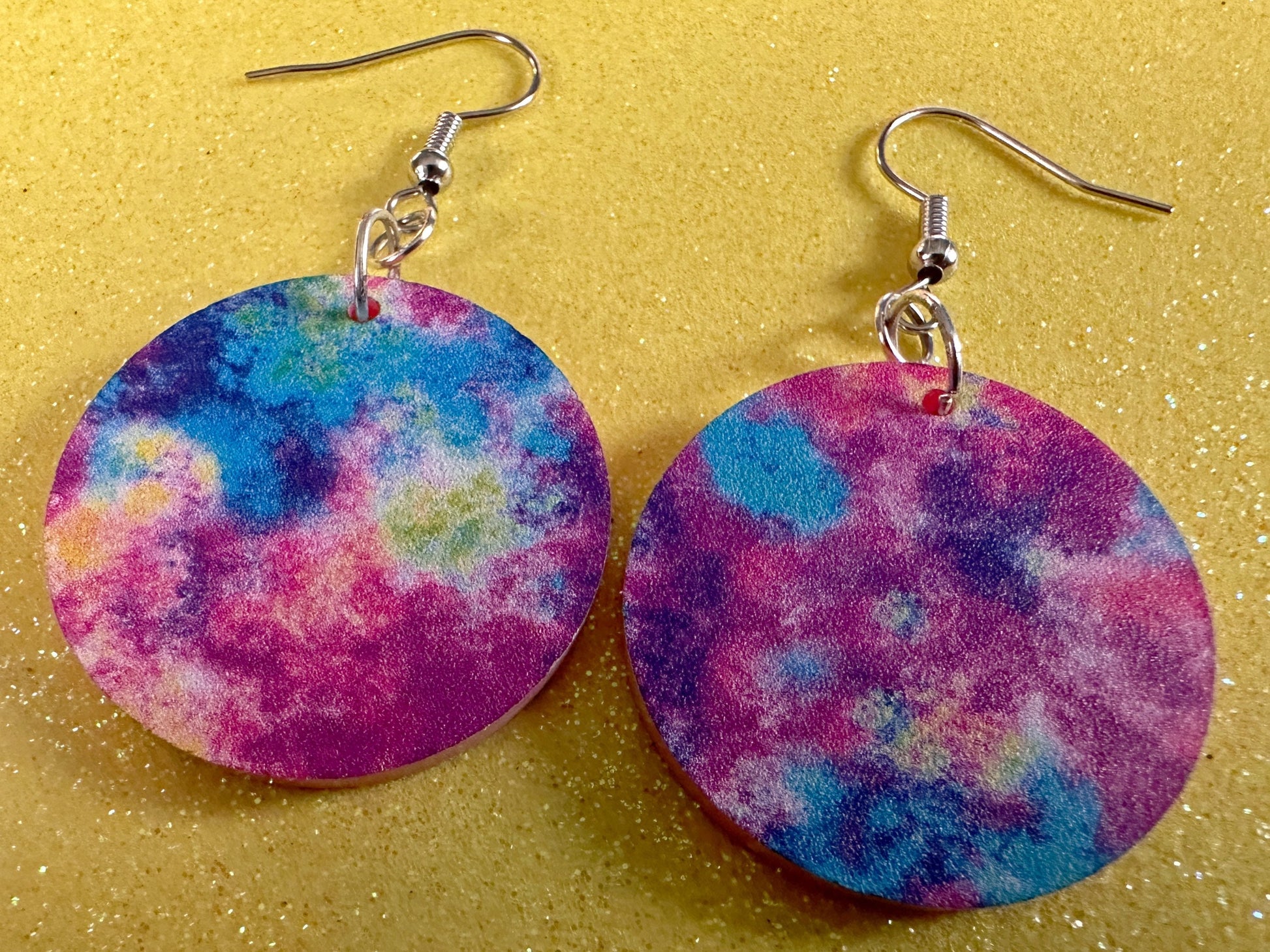 Acrylic Pour Earrings: Laser Cut Acrylic Rainbows, Colorful, Paint Splatter, Psychedelic, Magic, Pride, Art, Paint, Gifts for Her/Him/Them