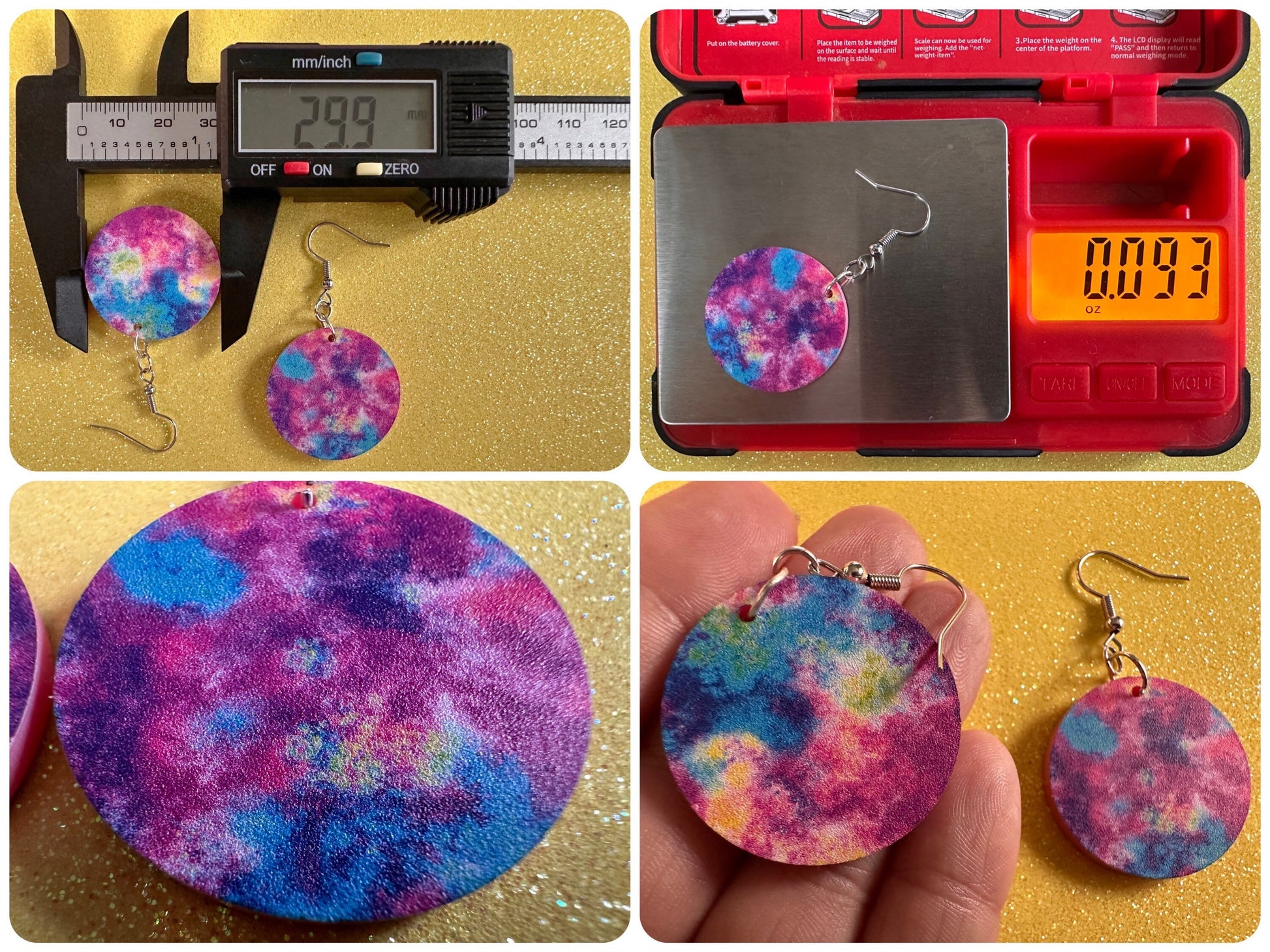 Acrylic Pour Earrings: Laser Cut Acrylic Rainbows, Colorful, Paint Splatter, Psychedelic, Magic, Pride, Art, Paint, Gifts for Her/Him/Them