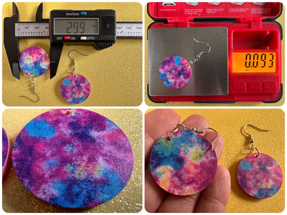 Acrylic Pour Earrings: Laser Cut Acrylic Rainbows, Colorful, Paint Splatter, Psychedelic, Magic, Pride, Art, Paint, Gifts for Her/Him/Them