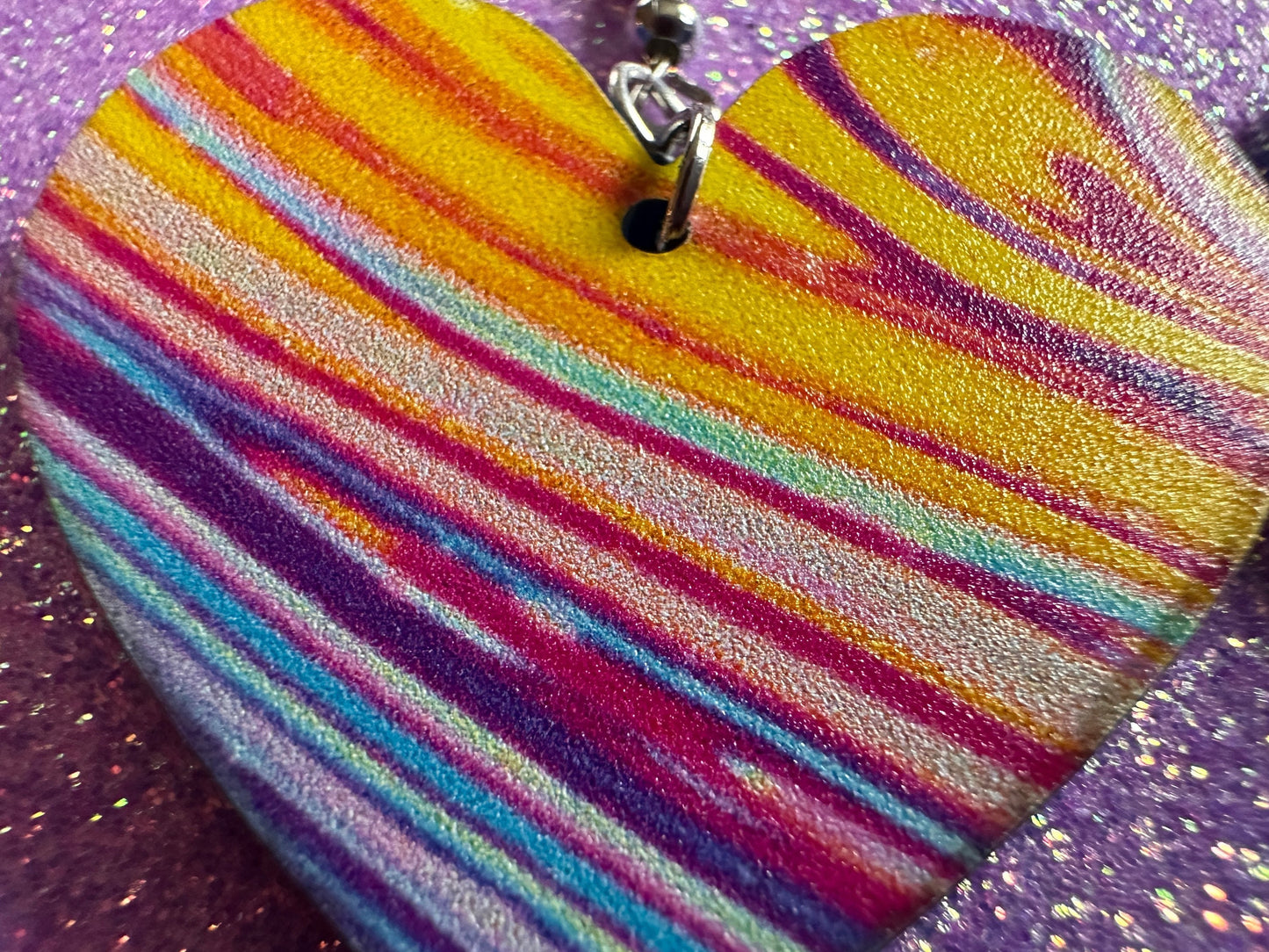 Acrylic Pour Heart Earrings: Laser Cut Acrylic Rainbows, Colorful, Paint Splatter, Psychedelic, Magic, Pride, Art, Gifts for Her/Him/Them