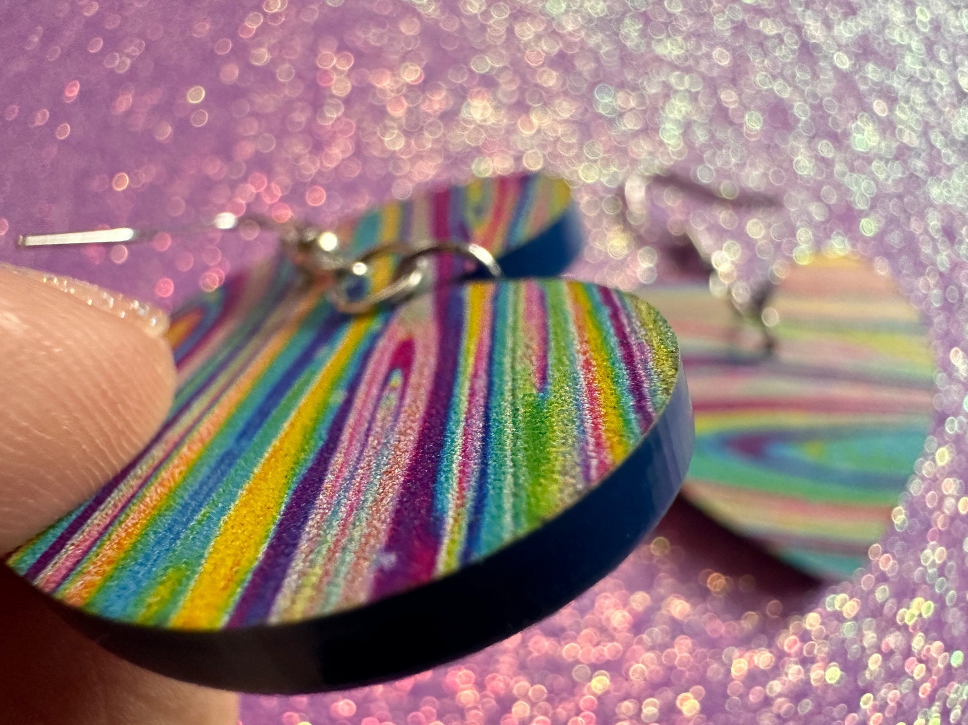 Acrylic Pour Heart Earrings: Laser Cut Acrylic Rainbows, Colorful, Paint Splatter, Psychedelic, Magic, Pride, Art, Gifts for Her/Him/Them
