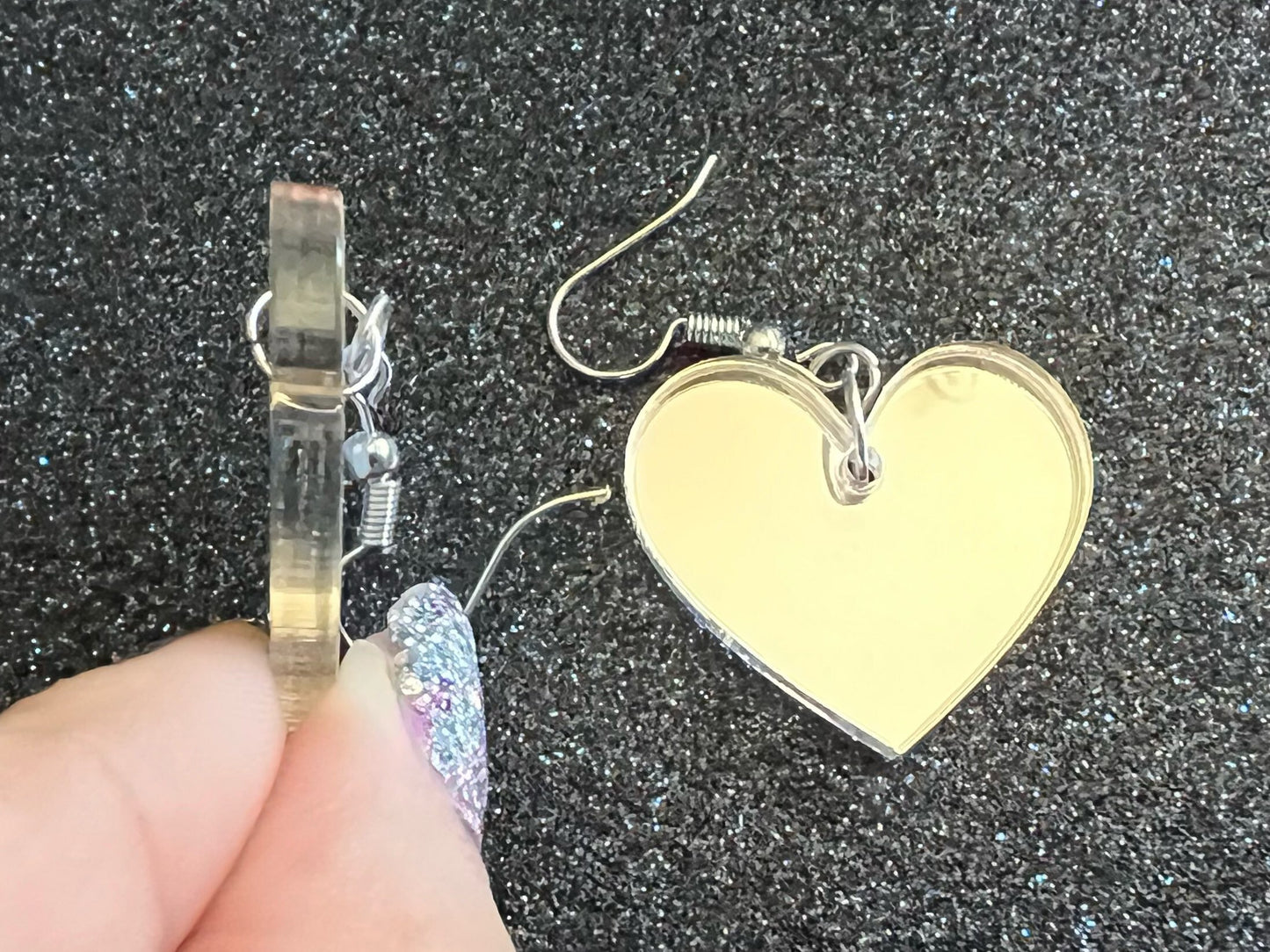 Add On FEE for Mirrored, Iridescent, Custom Font, etc. (Photos Are Examples Only - Does Not Include Earrings)