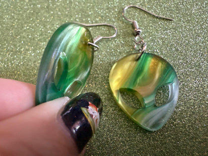 Alien Earrings: Laser Cut Acrylic Aliens, Cow Abduction, Area 51, Aliens, Extraterrestrial, Astronomy, Gag Gift, Gifts for Her/Him/Them