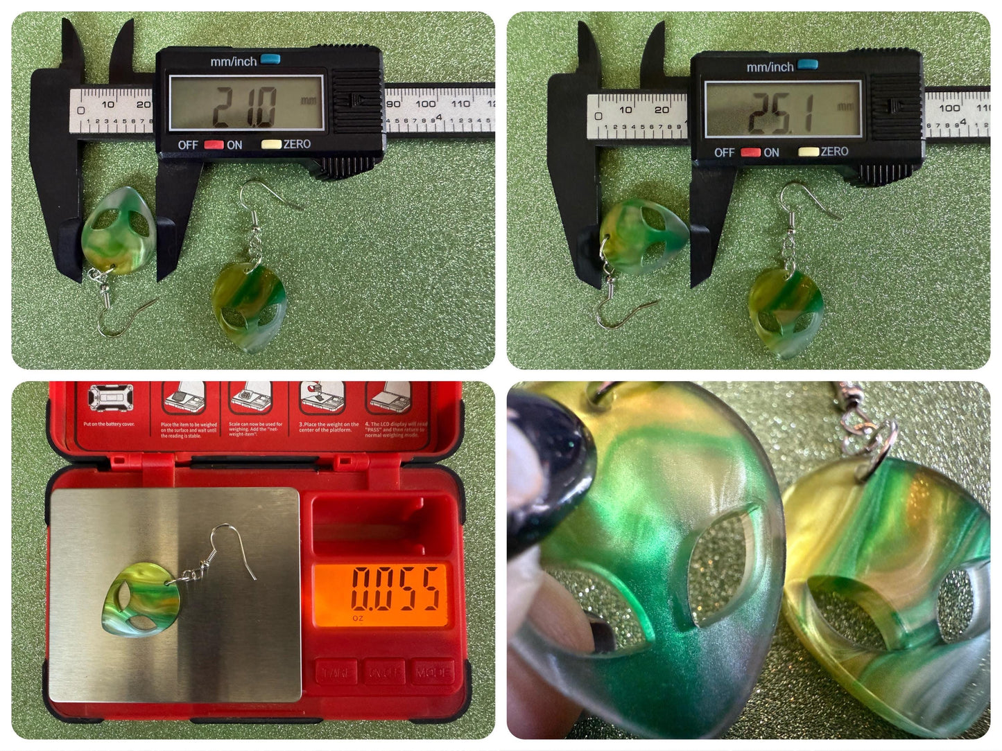 Alien Earrings: Laser Cut Acrylic Aliens, Cow Abduction, Area 51, Aliens, Extraterrestrial, Astronomy, Gag Gift, Gifts for Her/Him/Them