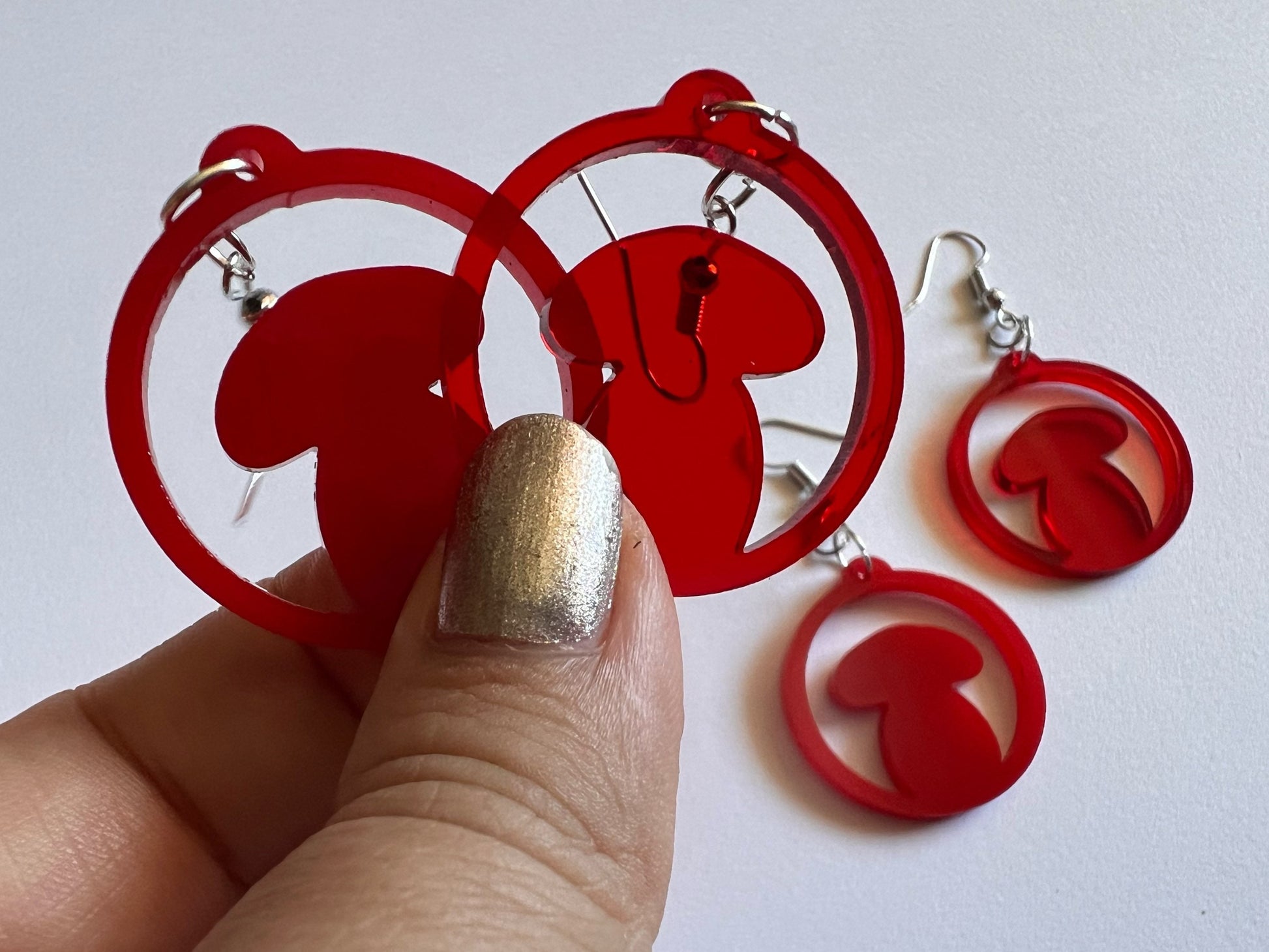 Amanita Mushroom Earrings: Mycology, Foraging, Laser Cut Acrylic Mushroom Jewelry, Plants, Whimsical, Fairy, Best Gifts for Her/Him/Them