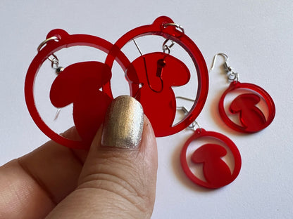 Amanita Mushroom Earrings: Mycology, Foraging, Laser Cut Acrylic Mushroom Jewelry, Plants, Whimsical, Fairy, Best Gifts for Her/Him/Them