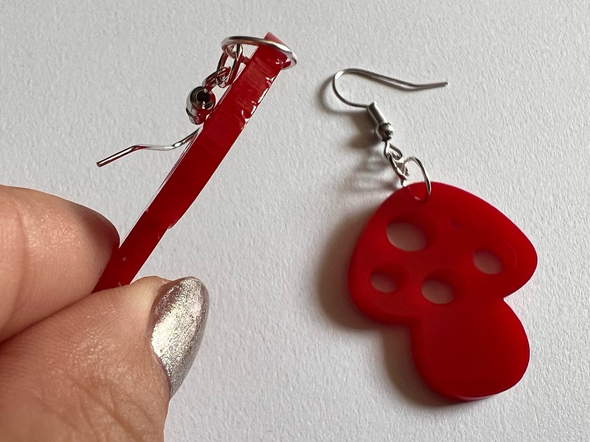 Amanita Mushroom Earrings: Mycology, Foraging, Laser Cut Acrylic Mushroom Jewelry, Plants, Whimsical, Fairy, Best Gifts for Her/Him/Them