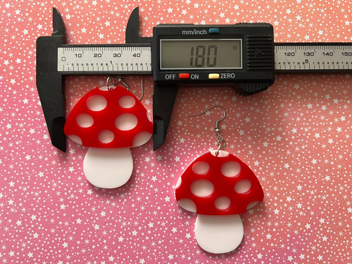 Amanita Mushroom Earrings: Mycology, Foraging, Laser Cut Acrylic Mushroom Jewelry, Plants, Whimsical, Fairy, Best Gifts for Her/Him/Them