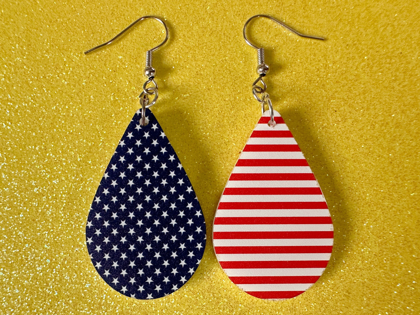American Flag Earrings: Laser Cut Acrylic USA Flags, July 4th, 4th of July, United States, Patriot, Independence Day, Gifts for Her/Him/Them