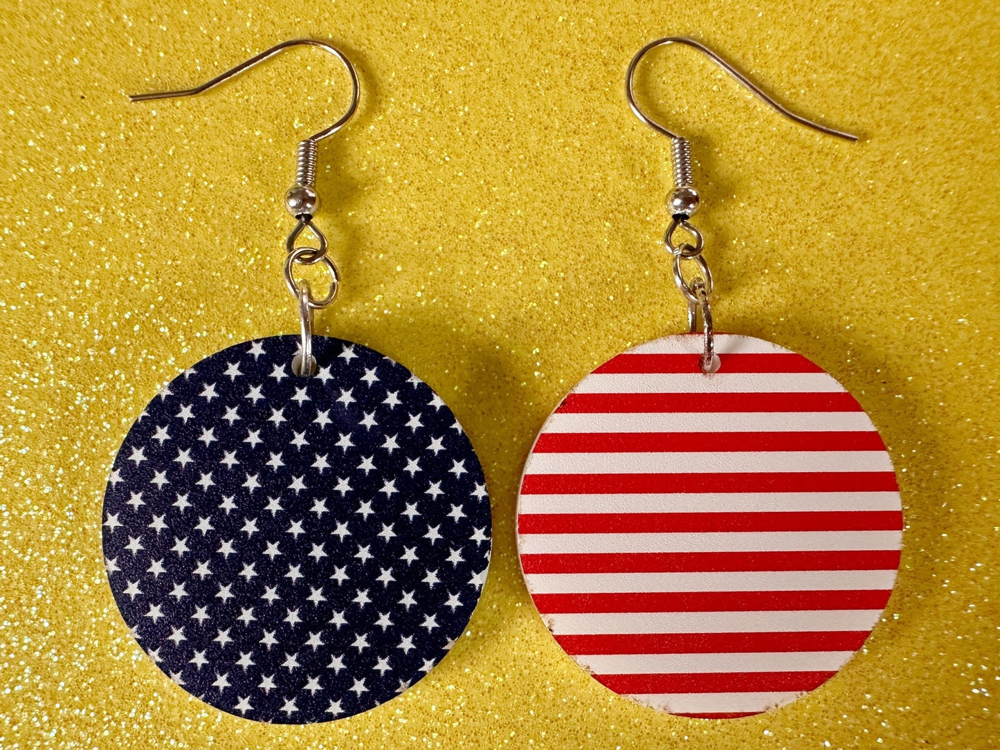 American Flag Earrings: Laser Cut Acrylic USA Flags, July 4th, 4th of July, United States, Patriot, Independence Day, Gifts for Her/Him/Them