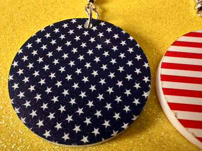 American Flag Earrings: Laser Cut Acrylic USA Flags, July 4th, 4th of July, United States, Patriot, Independence Day, Gifts for Her/Him/Them