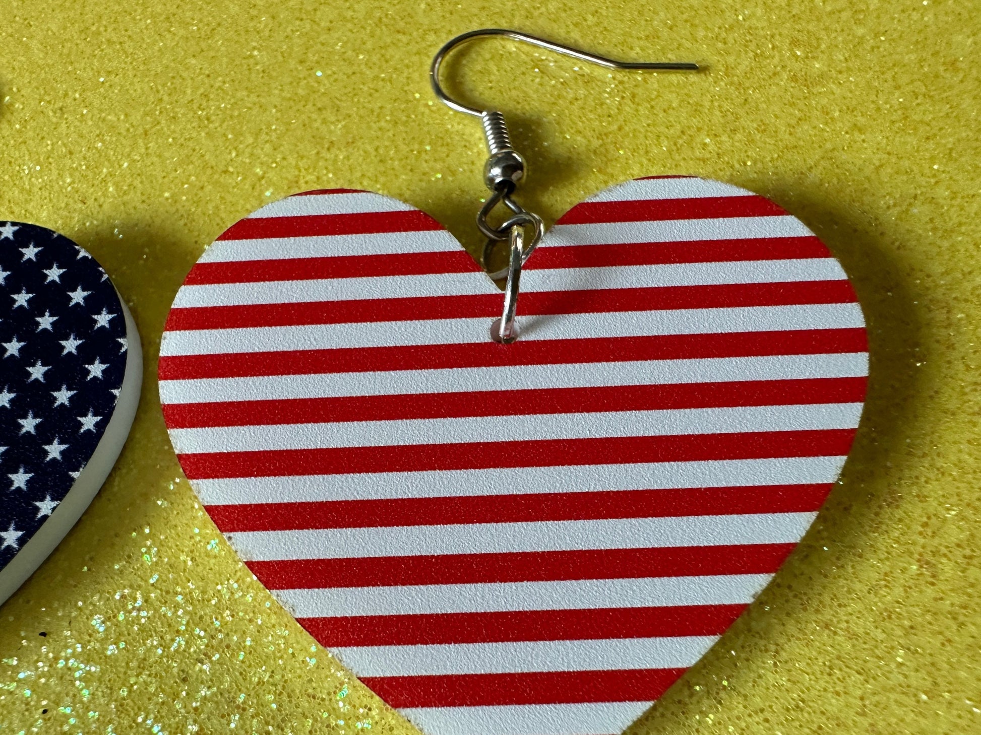 American Flag Earrings: Laser Cut Acrylic USA Flags, July 4th, 4th of July, United States, Patriot, Independence Day, Gifts for Her/Him/Them