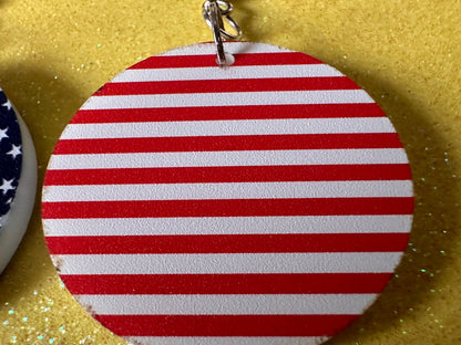 American Flag Earrings: Laser Cut Acrylic USA Flags, July 4th, 4th of July, United States, Patriot, Independence Day, Gifts for Her/Him/Them