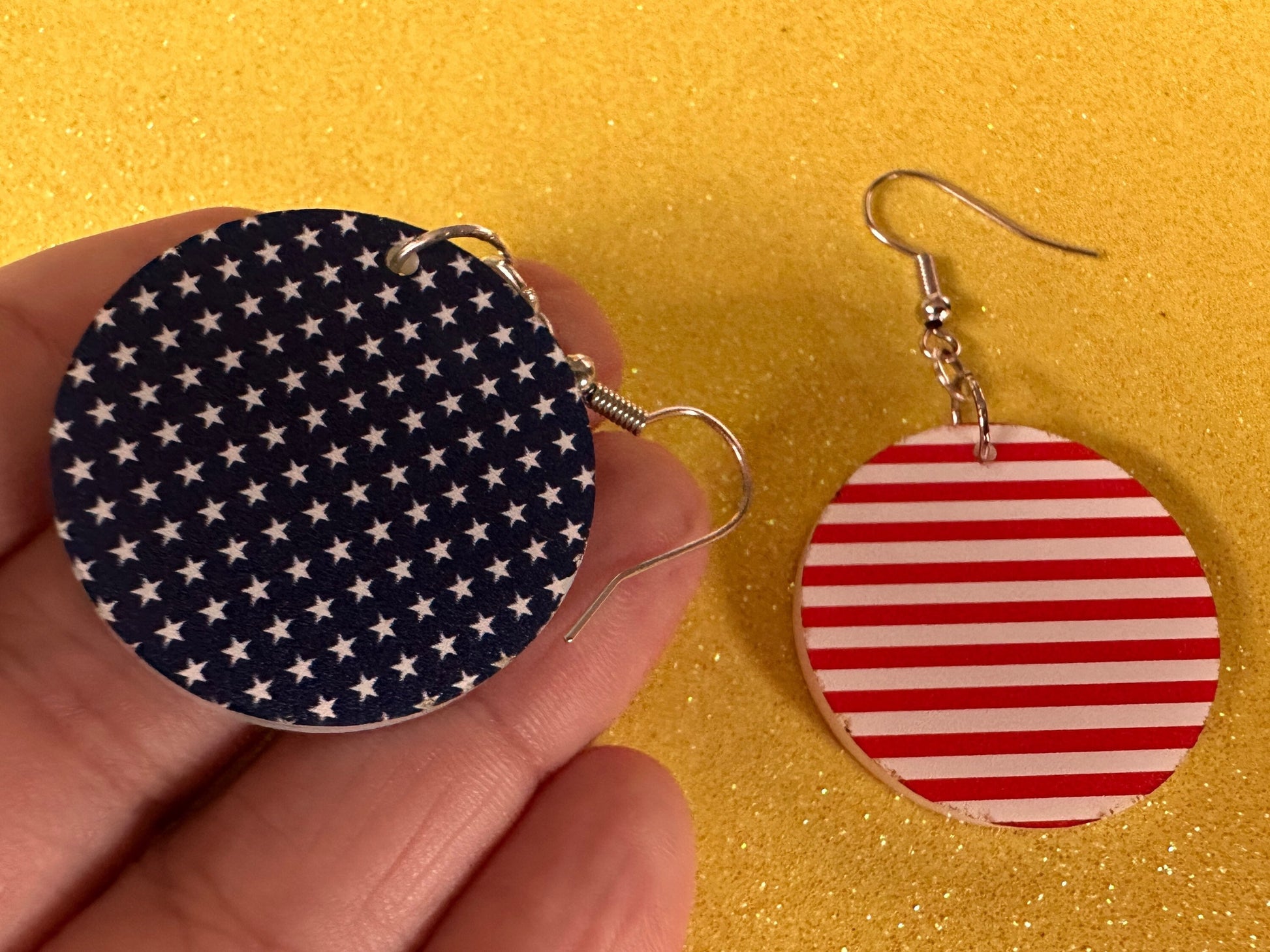 American Flag Earrings: Laser Cut Acrylic USA Flags, July 4th, 4th of July, United States, Patriot, Independence Day, Gifts for Her/Him/Them