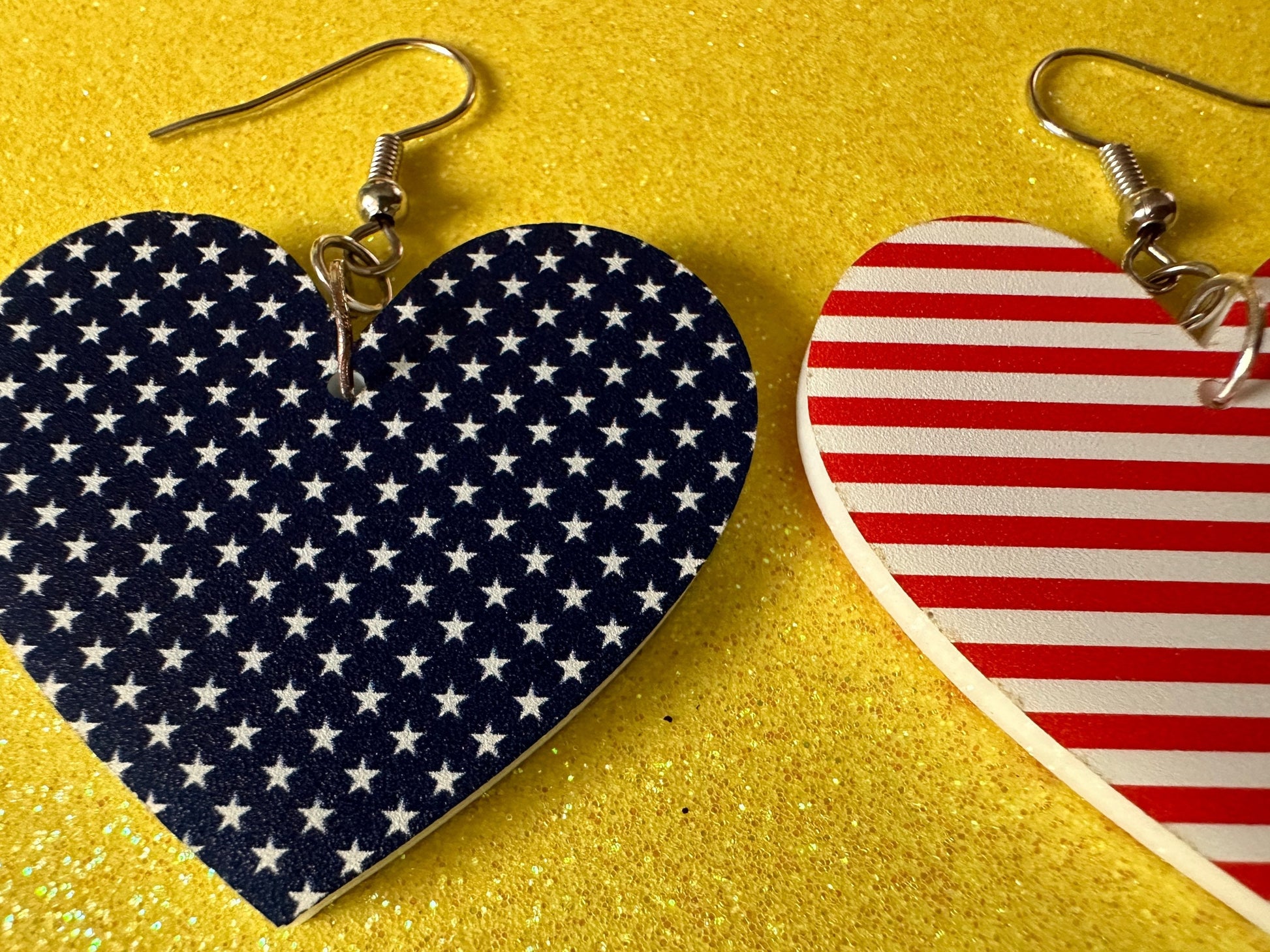 American Flag Earrings: Laser Cut Acrylic USA Flags, July 4th, 4th of July, United States, Patriot, Independence Day, Gifts for Her/Him/Them