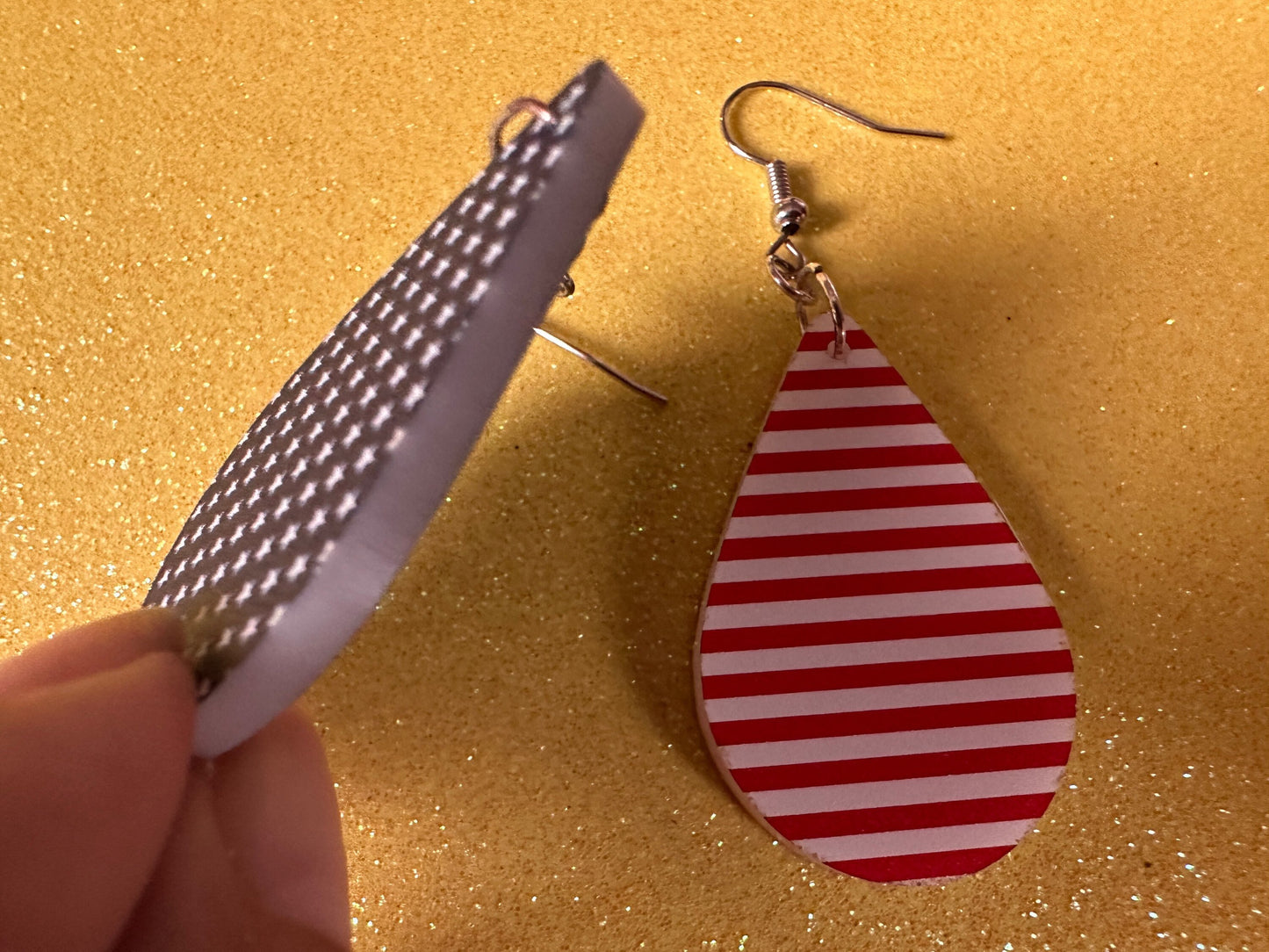 American Flag Earrings: Laser Cut Acrylic USA Flags, July 4th, 4th of July, United States, Patriot, Independence Day, Gifts for Her/Him/Them