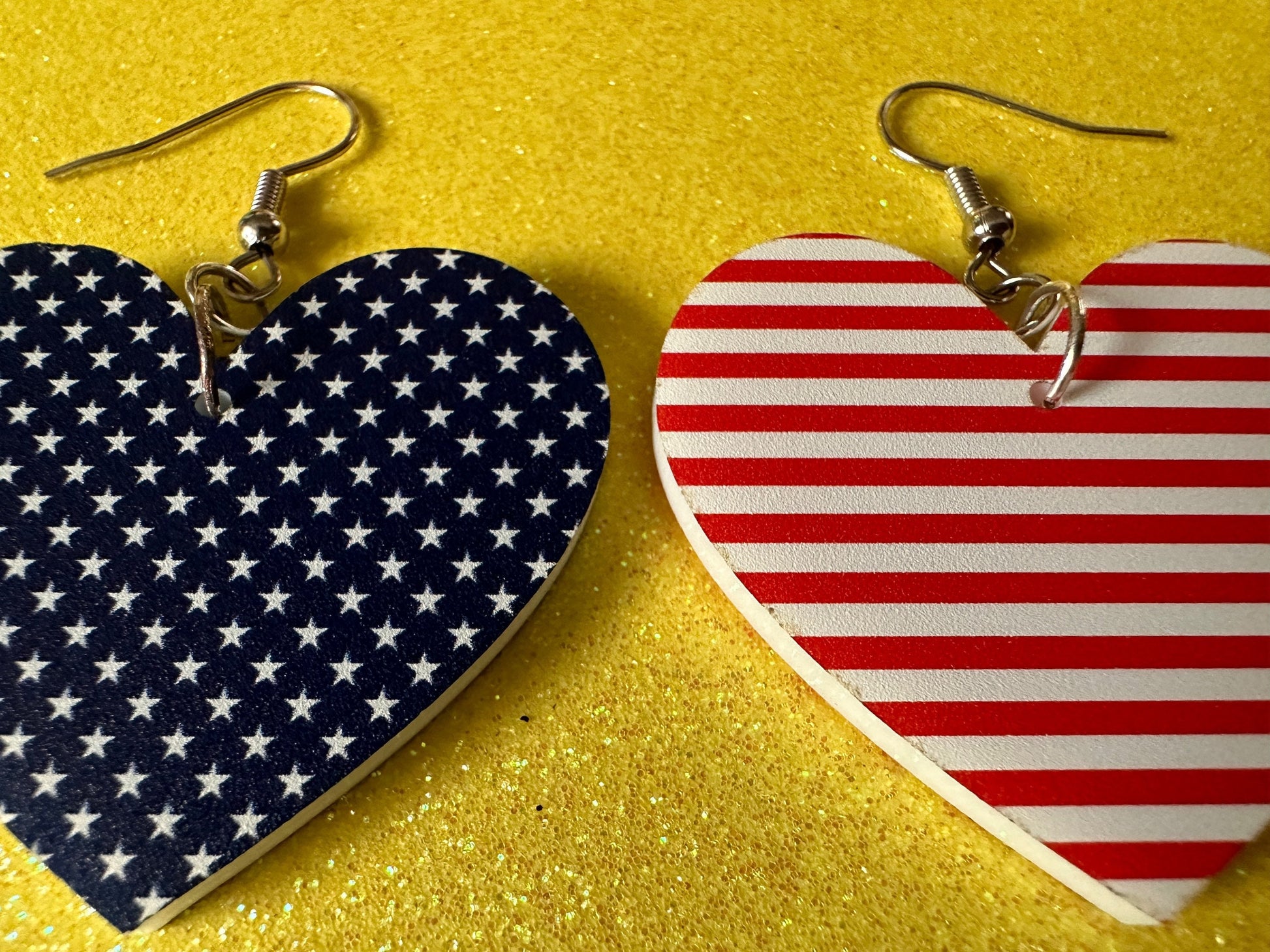American Flag Earrings: Laser Cut Acrylic USA Flags, July 4th, 4th of July, United States, Patriot, Independence Day, Gifts for Her/Him/Them