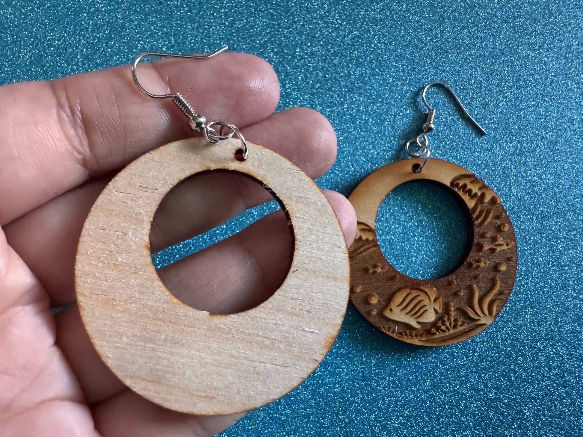 Angel Fish Earrings: Laser Cut Wood Sea Creature, Waves, Ocean, Seaweed, Diving, Tropical Dive, Hawaii, Aquatic, Best Gifts for Her/Him/Them