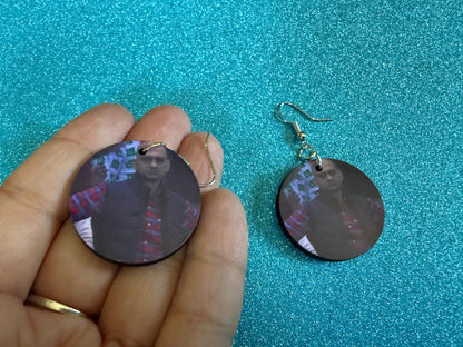 Angry Man with Hands on Hips Meme Earrings: Wooden Sublimated Meme Earrings, Angry Meme, Novelty, Pop Culture, Best Gifts for Her/Him/Them