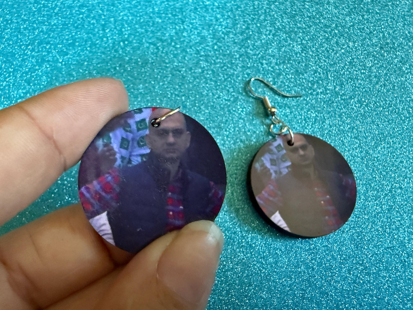 Angry Man with Hands on Hips Meme Earrings: Wooden Sublimated Meme Earrings, Angry Meme, Novelty, Pop Culture, Best Gifts for Her/Him/Them