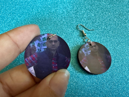 Angry Man with Hands on Hips Meme Earrings: Wooden Sublimated Meme Earrings, Angry Meme, Novelty, Pop Culture, Best Gifts for Her/Him/Them