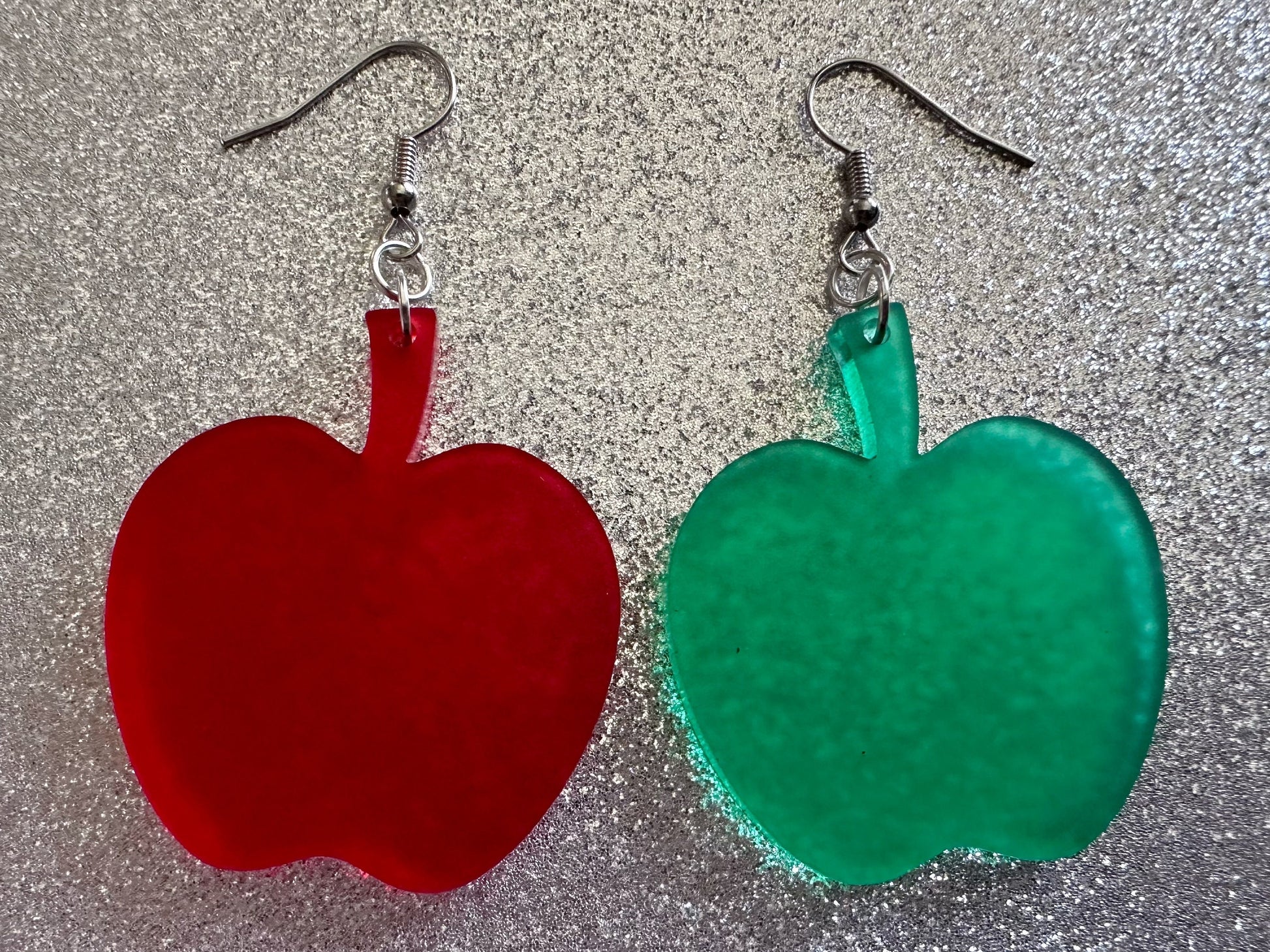 Apple Earrings: Laser Cut Acrylic Apples, Fruit, Fall, Food Earrings, Teacher Gift, Red Apples, Green Apples, Best Gifts for Her/Him/Them