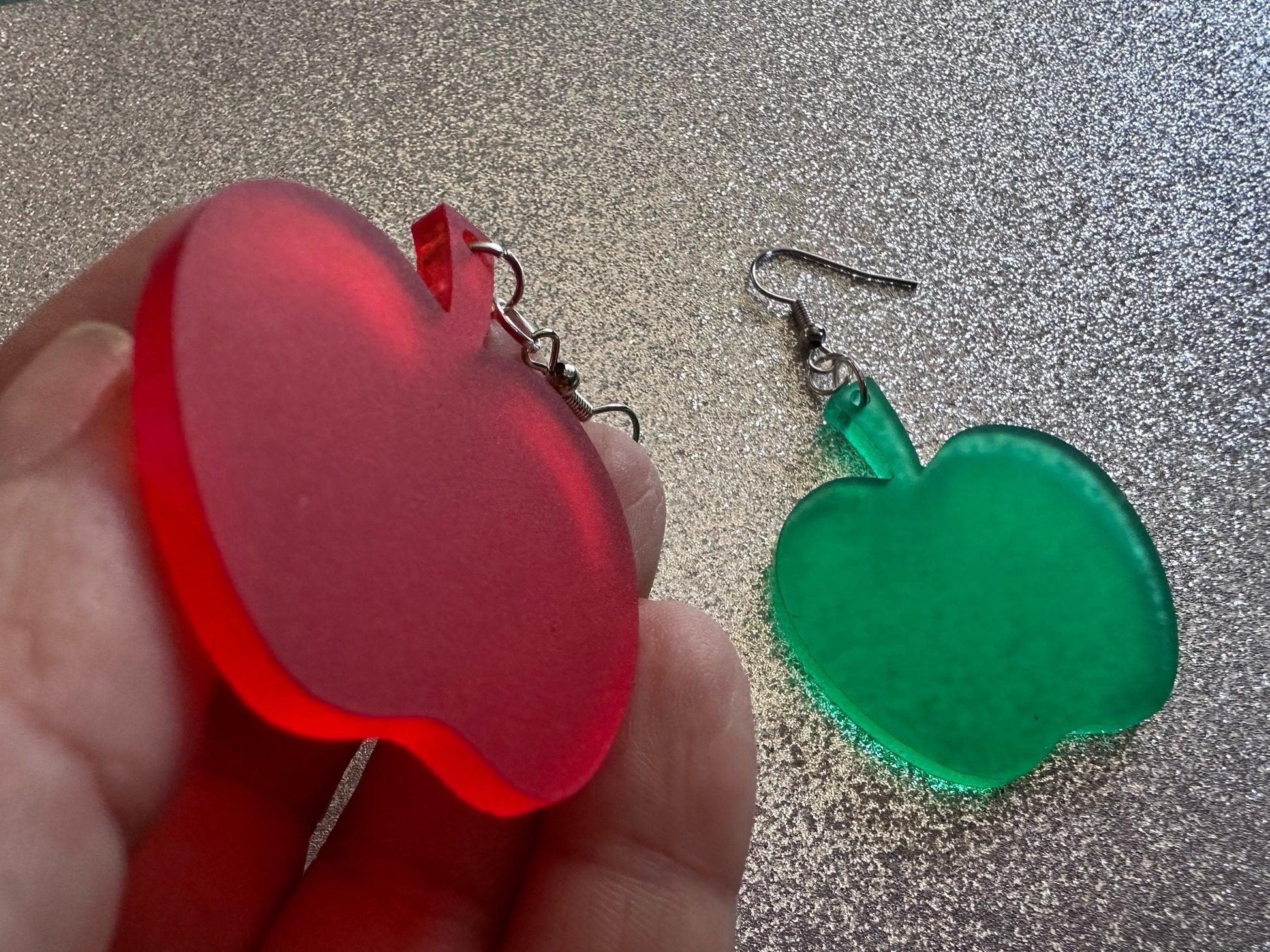Apple Earrings: Laser Cut Acrylic Apples, Fruit, Fall, Food Earrings, Teacher Gift, Red Apples, Green Apples, Best Gifts for Her/Him/Them