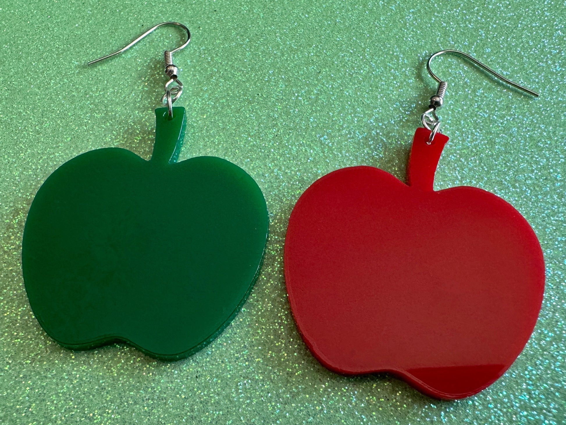 Apple Earrings: Laser Cut Acrylic Apples, Fruit, Fall, Food Earrings, Teacher Gift, Red Apples, Green Apples, Best Gifts for Her/Him/Them