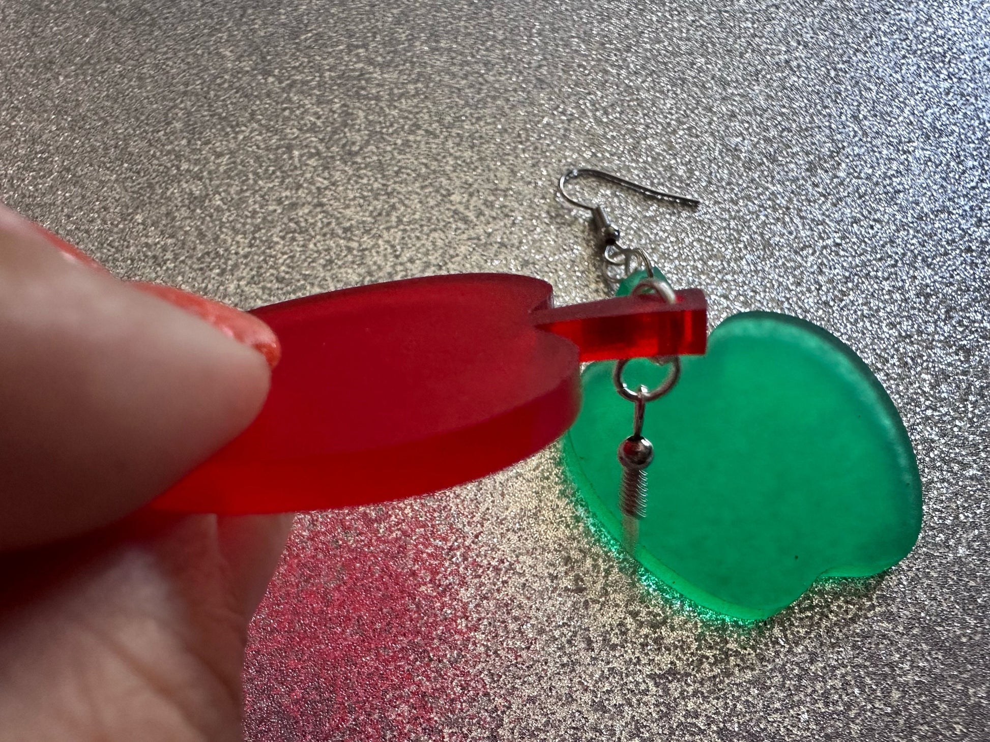 Apple Earrings: Laser Cut Acrylic Apples, Fruit, Fall, Food Earrings, Teacher Gift, Red Apples, Green Apples, Best Gifts for Her/Him/Them