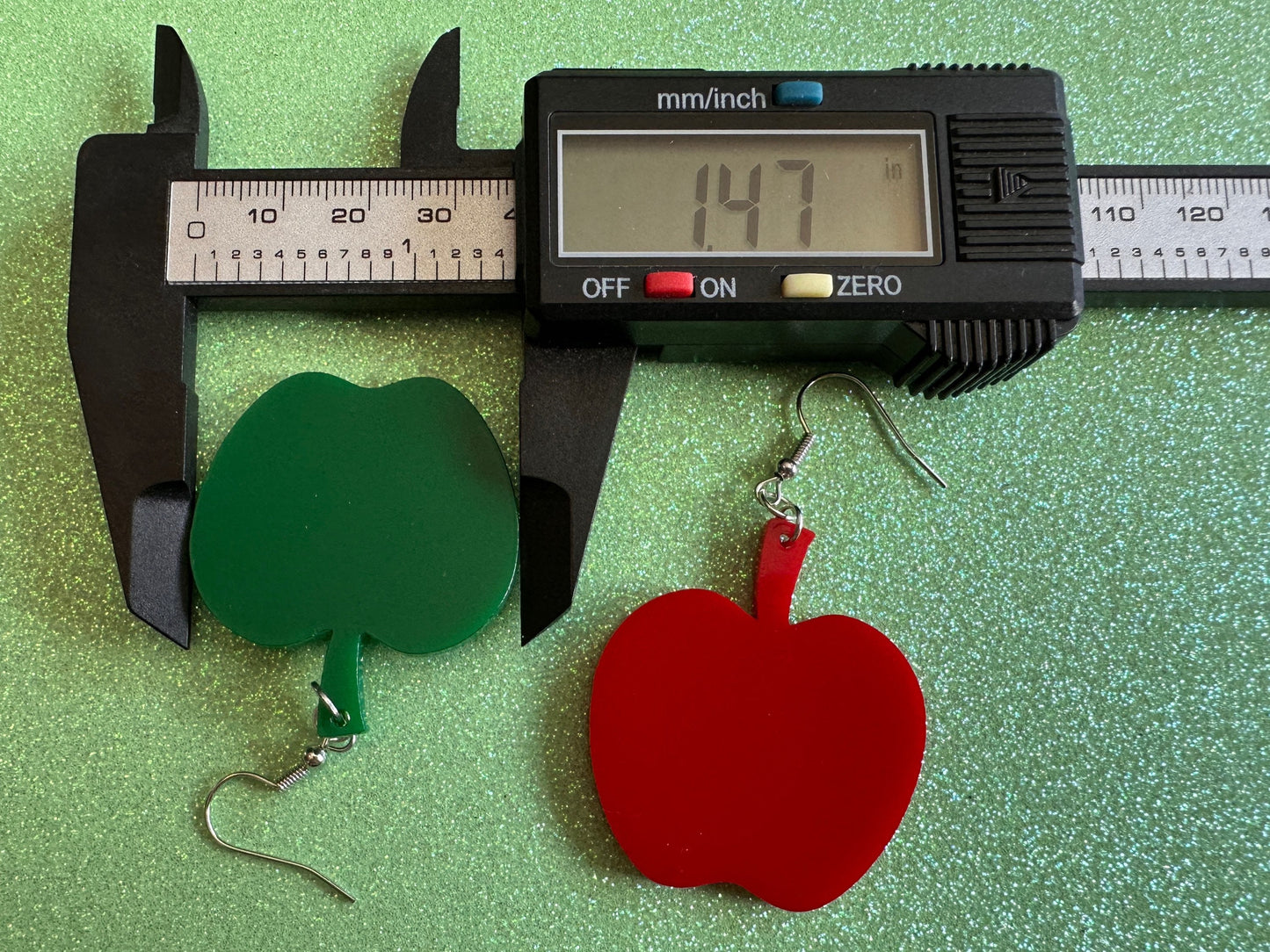 Apple Earrings: Laser Cut Acrylic Apples, Fruit, Fall, Food Earrings, Teacher Gift, Red Apples, Green Apples, Best Gifts for Her/Him/Them