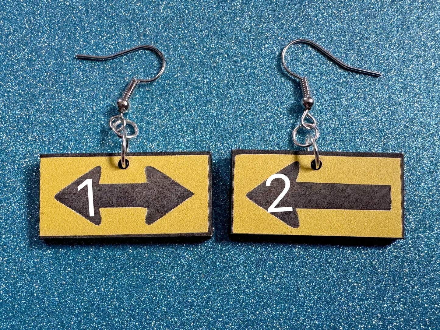 Arrow Sign Earrings: Laser Cut Acrylic Signs, Black and Arrow Signs, Arrows, Driving, Road Sign, Directions, Best Gifts for Her/Him/Them
