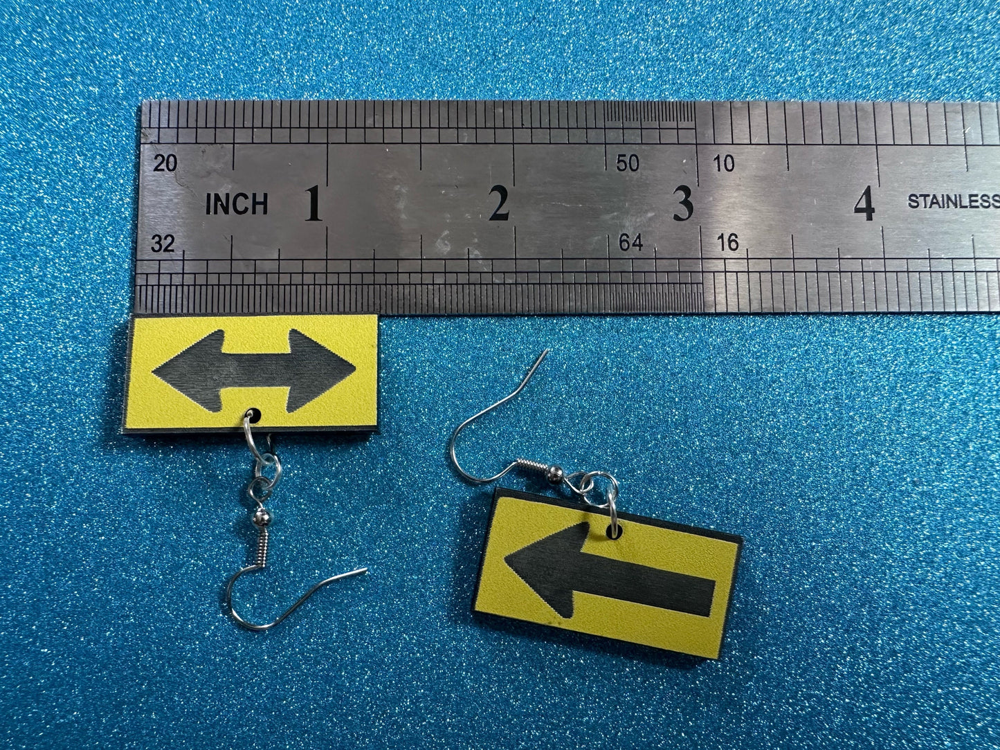 Arrow Sign Earrings: Laser Cut Acrylic Signs, Black and Arrow Signs, Arrows, Driving, Road Sign, Directions, Best Gifts for Her/Him/Them